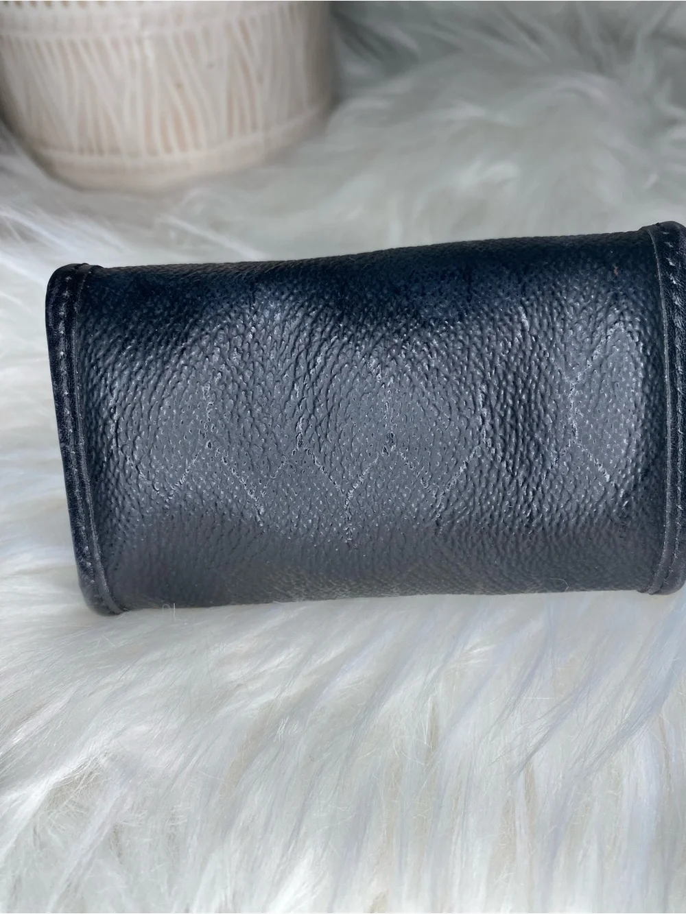 Dior Black Leather Coin Purse with Gold-Tone Logo Vintage beauty!